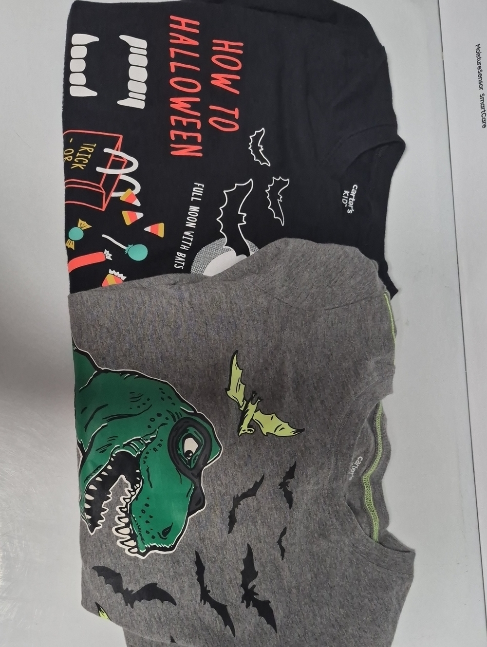 2 Kids Halloween Carters Long Sleeve  - Gray & Black Sz 10